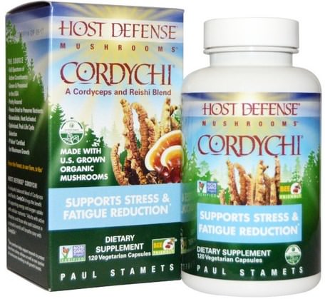 Host Defense, Cordychii, Supports Stress & Fatigue Reduction, 120 Veggie Caps by Fungi Perfecti-Kosttillskott, Medicinska Svampar, Svampkapslar, Hälsa, Anti Stress