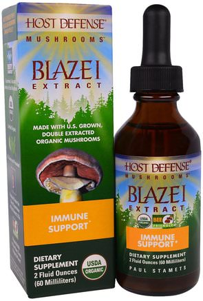 Host Defense Mushrooms, Organic Blazei Extract, Immune Support, 2 fl oz (60 ml) by Fungi Perfecti-Kosttillskott, Medicinska Svampar, Immunförsvar