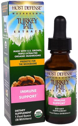 Host Defense Mushrooms, Organic Turkey Tail Extracts, Immune Support, 1 fl oz (30 ml) by Fungi Perfecti-Kosttillskott, Medicinska Svampar, Immunförsvar