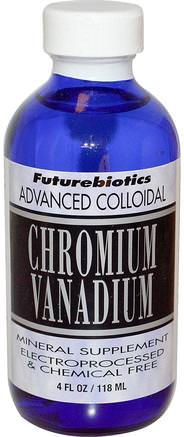 Advanced Colloidal, Chromium Vanadium, 4 fl oz (118 ml) by FutureBiotics-Kosttillskott, Mineraler, Krom Och Vanadin, Flytande Mineraler