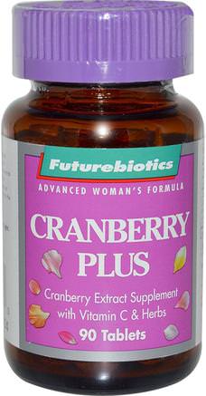 Cranberry Plus, 90 Tablets by FutureBiotics-Örter, Tranbär