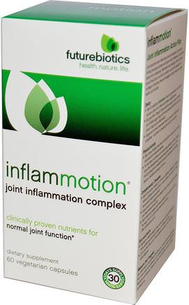 InflamMotion, Joint Inflammation Complex, 60 Veggie Caps by FutureBiotics-Kosttillskott, Antioxidanter, Curcumin, Hälsa, Ben, Osteoporos, Gemensam Hälsa