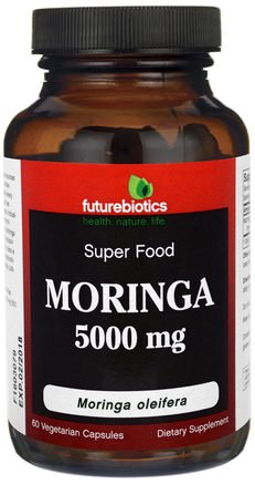Moringa, 5000 mg, 60 Veggie Caps by FutureBiotics-Örter, Moringa Kapslar, Hälsa, Energi