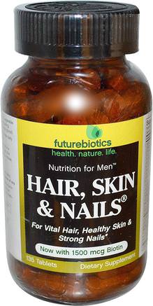 Nutrition For Men, Hair, Skin & Nails, 135 Tablets by FutureBiotics-Hälsa, Nagelhälsa, Spröd Nagel