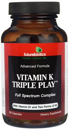 Vitamin K Triple Play, 60 Capsules by FutureBiotics-Vitaminer, Vitamin K
