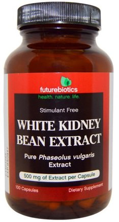 White Kidney Bean Extract, 100 Capsules by FutureBiotics-Kosttillskott, Vit Njurebönaxtrakt Fas 2, Hälsa, Diet