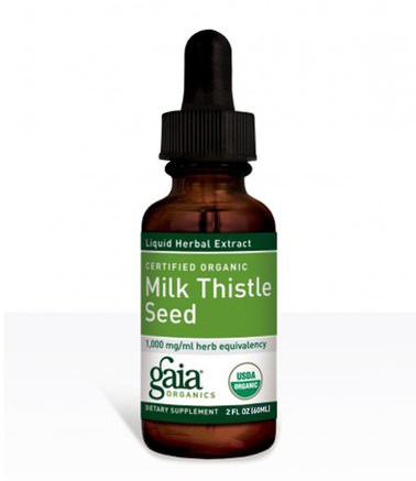 Certified Organic Milk Thistle Seed, 2 fl oz (60 ml) by Gaia Herbs-Hälsa, Detox, Mjölktistel (Silymarin), Mjölktistelvätska
