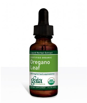 Certified Organic Oregano Leaf, 1 fl oz (30 ml) by Gaia Herbs-Kosttillskott, Oreganoolja, Oreganoolja, Hälsa, Kall Influensa Och Viral, Kall Och Influensa