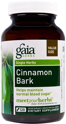 Cinnamon Bark, 120 Vegetarian Liquid Phyto-Caps by Gaia Herbs-Örter, Kanel Extrakt