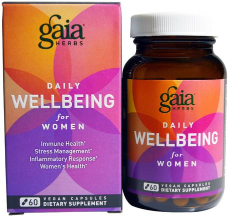 Daily Wellbeing, for Women, 60 Vegan Capsules by Gaia Herbs-Hälsa, Anti Stress, Kvinnor