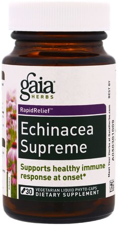 Echinacea Supreme, 30 Vegetarian Liquid Phyto-Caps by Gaia Herbs-Kosttillskott, Antibiotika