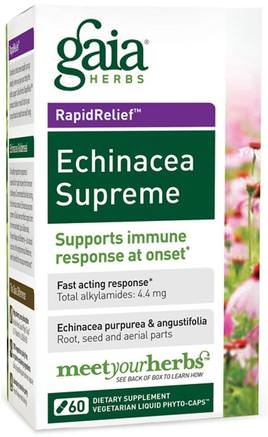 Echinacea Supreme, 60 Liquid Filled Capsules by Gaia Herbs-Kosttillskott, Antibiotika, Tabletter Av Echinacea Kapslar