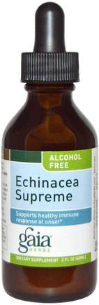 Echinacea Supreme, Alcohol Free, 2 fl oz (60 ml) by Gaia Herbs-Kosttillskott, Antibiotika, Echinacea