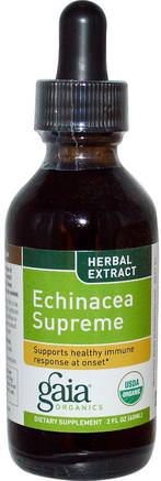 Echinacea Supreme, Organic 2 fl oz (60 ml) by Gaia Herbs-Kosttillskott, Antibiotika, Echinacea Vätskor