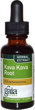 Kava Kava Root, Herbal Extract, 1 fl oz (30 ml) by Gaia Herbs-Örter, Kava Kava