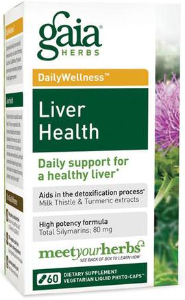 Liver Health, 60 Vegetarian Liquid Phyto-Caps by Gaia Herbs-Hälsa, Leverstöd