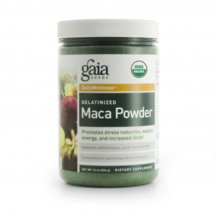 Gelatinized Maca Powder, 16 oz (454 g) by Gaia Herbs-Kosttillskott, Adaptogen, Superfoods