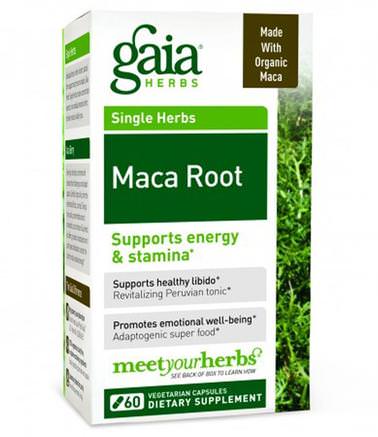 Maca Root, 60 Veggie Caps by Gaia Herbs-Kosttillskott, Adaptogen, Män, Maca