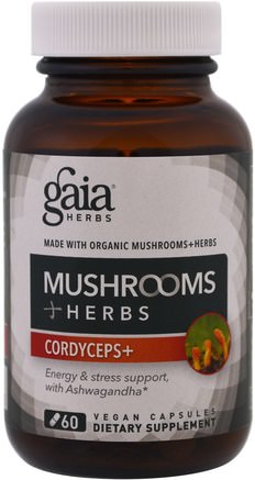 Mushrooms + Herbs, Cordyceps, 60 Veggie Caps by Gaia Herbs-Kosttillskott, Medicinska Svampar