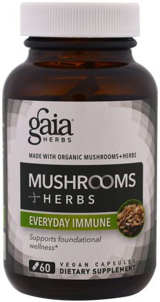 Mushrooms + Herbs, Everyday Immune, 60 Veggie Caps by Gaia Herbs-Kosttillskott, Medicinska Svampar