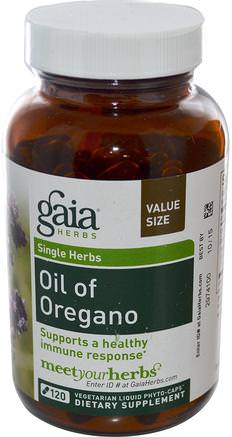 Oil of Oregano, 120 Vegetarian Liquid Phyto-Caps by Gaia Herbs-Kosttillskott, Oreganoolja, Kall Influensa Och Virus, Immunsystem