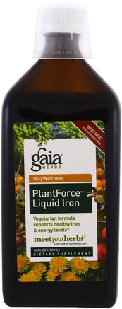 PlantForce Liquid Iron, 16 fl oz (473 ml) by Gaia Herbs-Kosttillskott, Mineraler, Järn