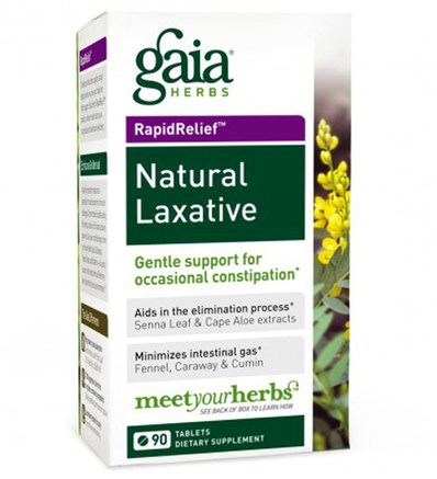 Rapid Relief, Natural Laxative, 90 Tablets by Gaia Herbs-Hälsa, Förstoppning, Matsmältning, Mage