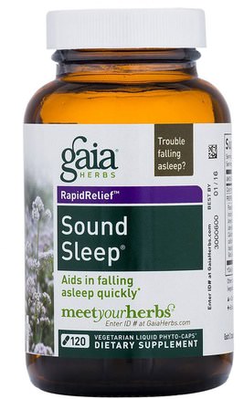 RapidRelief, Sound Sleep, 120 Vegetarian Liquid Phyto Caps by Gaia Herbs-Kosttillskott, Sömn, Kava Kava