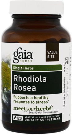 Rhodiola Rosea, 120 Vegetarian Liquid Phyto-Caps by Gaia Herbs-Kosttillskott, Adaptogen, Hälsa, Anti Stress