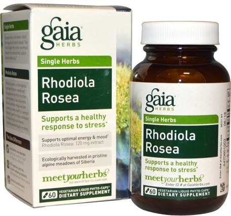 Rhodiola Rosea, 60 Vegetarian Liquid Phyto-Caps by Gaia Herbs-Kosttillskott, Adaptogen, Rhodiola Rosea