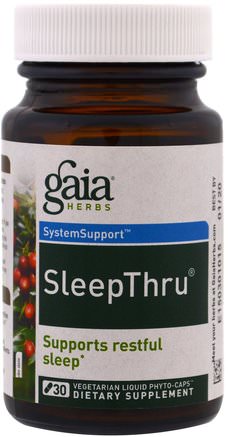 SleepThru, 30 Vegetarian Liquid Phyto-Caps by Gaia Herbs-Kosttillskott, Sömn