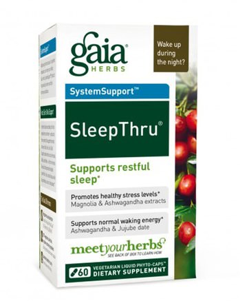 SleepThru, 60 Vegetarian Liquid Phyto-Caps by Gaia Herbs-Kosttillskott, Sömn