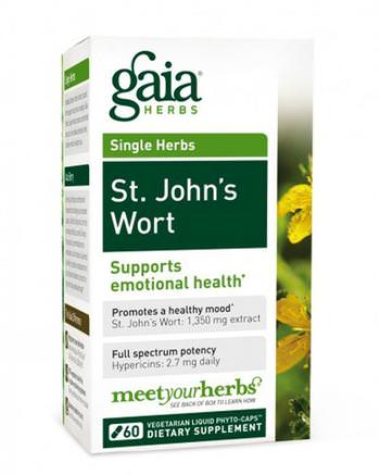 St. Johns Wort, 60 Vegetarian Liquid Phyto-Caps by Gaia Herbs-Örter, St. Johns Wort