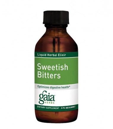 Sweetish Bitters, 4 fl oz (120 ml) by Gaia Herbs-Örter, Växtbaserade Svenska, Matsmältning, Mage, Matsmältningsbiter