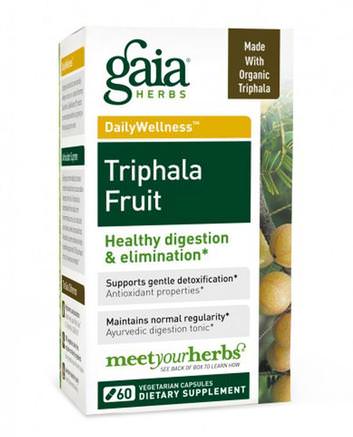 Triphala Fruit, 60 Veggie Caps by Gaia Herbs-Hälsa, Detox, Triphala