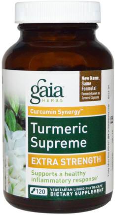 Turmeric Supreme, 120 Veggie Liquid Phyto-Caps by Gaia Herbs-Kosttillskott, Antioxidanter, Curcumin, Gurkmeja