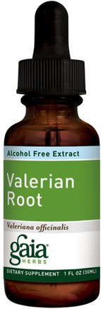 Valerian Root, Alcohol Free Extract, 1 fl oz (30 ml) by Gaia Herbs-Kosttillskott, Sömn, Valerian
