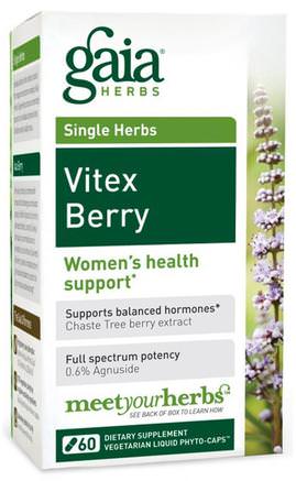 Vitex Berry, 60 Veggie Liquid Phyto-Caps by Gaia Herbs-Hälsa, Kvinnor, Örter, Kysk Bär