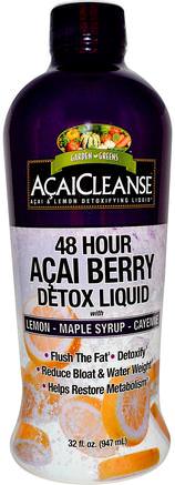 AcaiCleanse, 48 Hour Acai Berry Detox Liquid, 32 fl oz (947 ml) by Garden Greens-Kosttillskott, Fruktkomponenter, Superfrukt, Acai Flytande Juice, Fruktjuicer