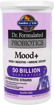 Dr. Formulated Probiotics, Mood+, 60 Veggie Caps by Garden of Life-Kosttillskott, Probiotika, Stresstöd