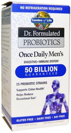 Dr. Formulated Probiotics, Once Dailys Mens, 30 Veggie Caps by Garden of Life-Hälsa, Män, Kosttillskott, Probiotika, Stabiliserade Probiotika