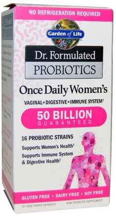 Dr. Formulated Probiotics, Once Daily Womens, 30 Veggie Caps by Garden of Life-Hälsa, Kvinnor, Kosttillskott, Probiotika, Stabiliserade Probiotika
