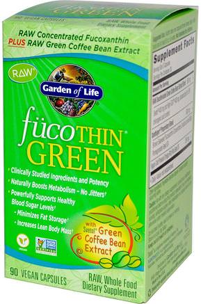 FucoThin Green, 90 Veggie Caps by Garden of Life-Kosttillskott, Antioxidanter, Grönt Kaffebönaxtrakt, Viktminskning, Kost, Fettbrännare