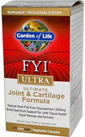 FYI Ultra, Ultimate Joint & Cartilage Formula, 120 UltraZorbe Veggie Caps by Garden of Life-Hälsa, Ben, Osteoporos, Gemensam Hälsa
