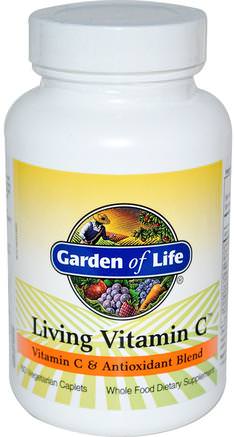 Living Vitamin C, 60 Veggie Caplets by Garden of Life-Vitaminer, Vitamin C, Vitamin C Hela Maten