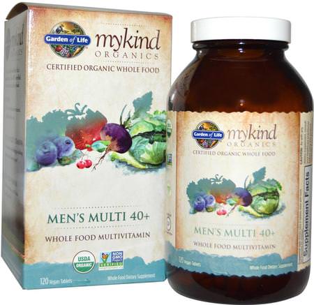 MyKind Organics, Mens Multi 40+, 120 Vegan Tablets by Garden of Life-Vitaminer, Män Multivitaminer, Snälla Organiska Ämnen