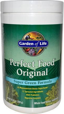 Perfect Food Original, Super Green Formula, 10.58 oz (300 g) by Garden of Life-Kosttillskott, Superfoods, Perfekt Mat
