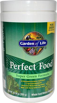 Perfect Food Super Green Formula, 10.58 oz (300 g) by Garden of Life-Kosttillskott, Superfoods, Perfekt Mat