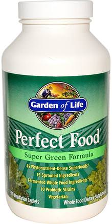 Perfect Food, Super Green Formula, 300 Veggie Caplets by Garden of Life-Kosttillskott, Superfoods