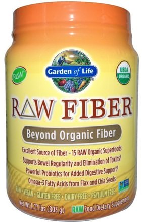 RAW Fiber, Beyond Organic Fiber, 1.77 lbs (803 g) by Garden of Life-Kosttillskott, Fiber